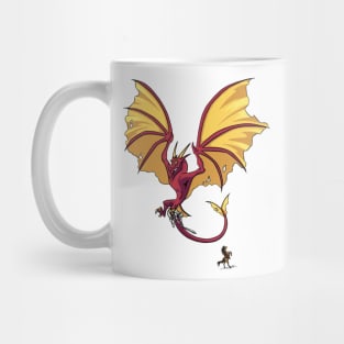 Red Dragon Snatching Up Knight Mug